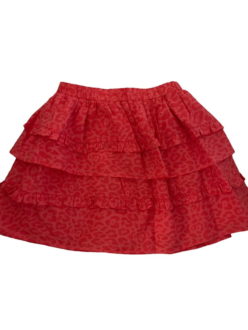 Posh Peanut Pink Red Coral Animal Print Skirt size 8